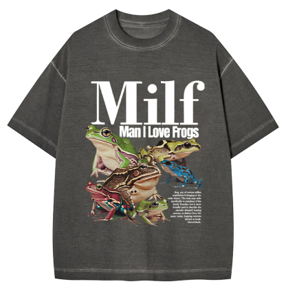 Man I Love Frogs Meme Gradient Washed T-Shirt