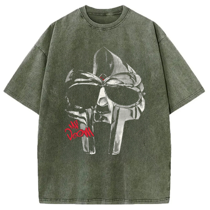 Mf DOOM Halftone Illustration Washed T-Shirt