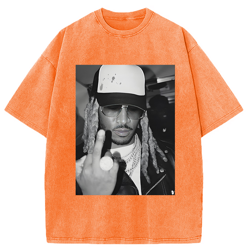 Retro Future Hiphop Rapper Washed T-Shirt