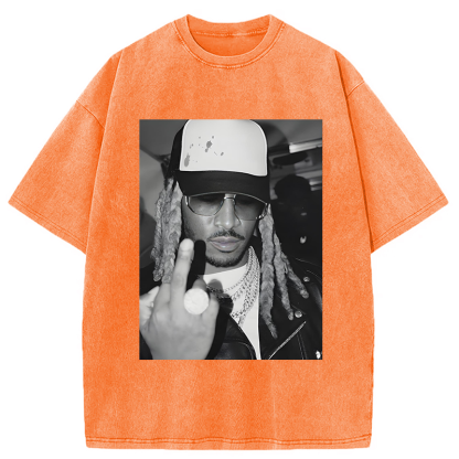 Retro Future Hiphop Rapper Washed T-Shirt