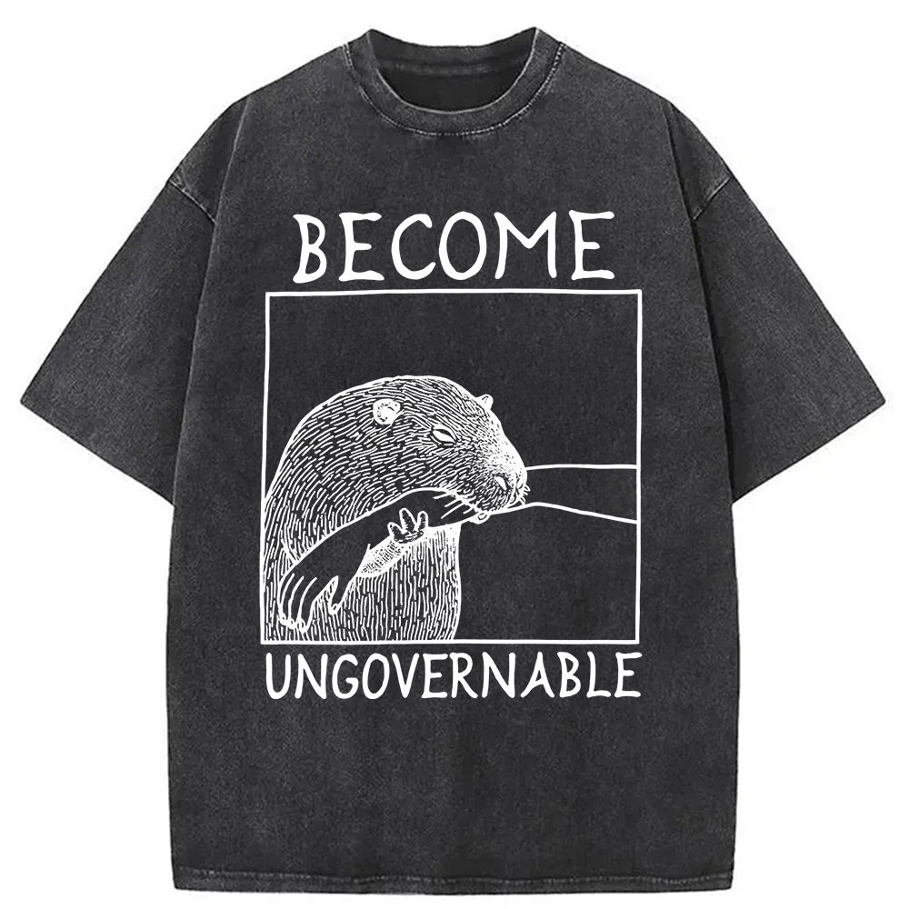 Become Ungovernable Capybara Bites People Washed T-Shirt