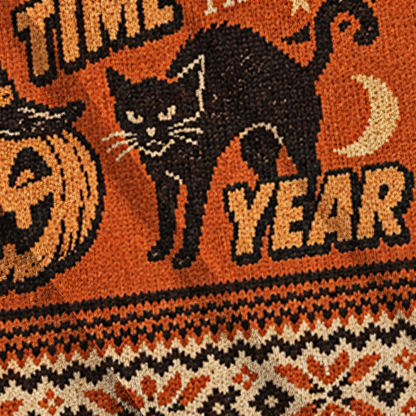 Baddiecat Halloween Most Wonderful Time Witchy Ugly Sweatshirt