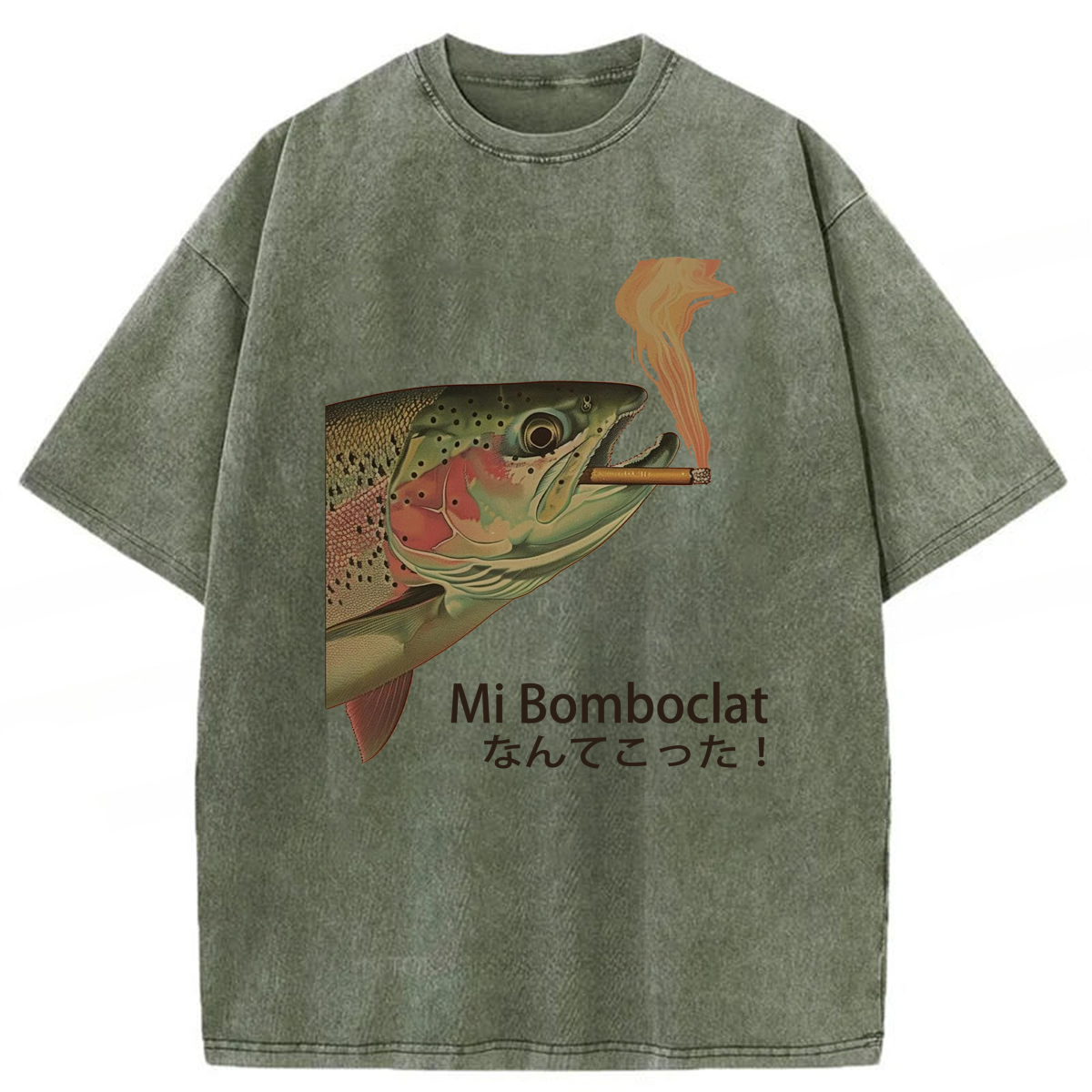 Tokyoviva Trout Smoking a Cigarette Washed T-shirt