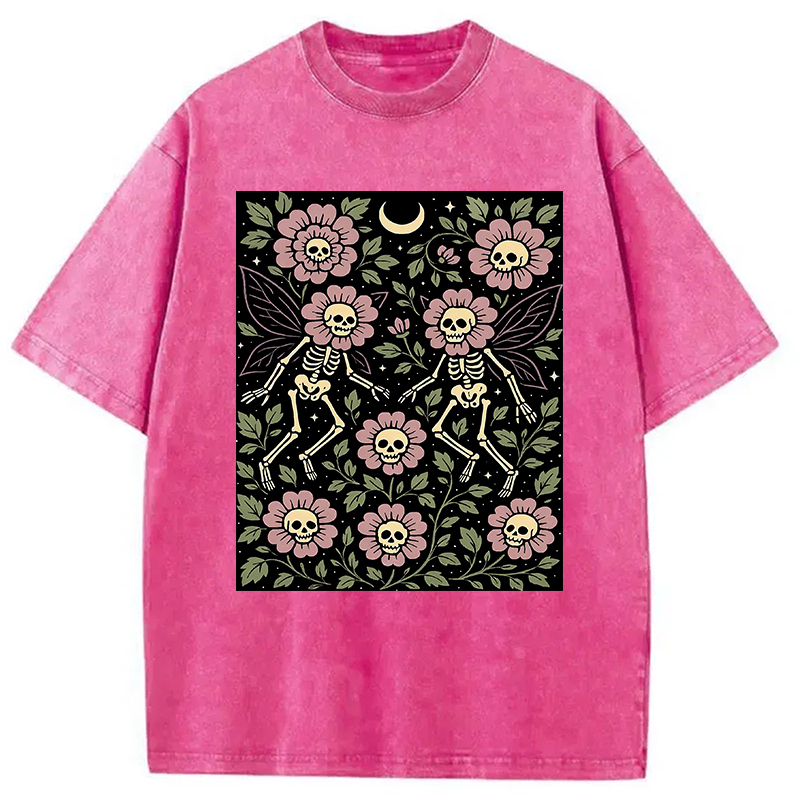 Skeleton Fairy Grunge Washed T-Shirt