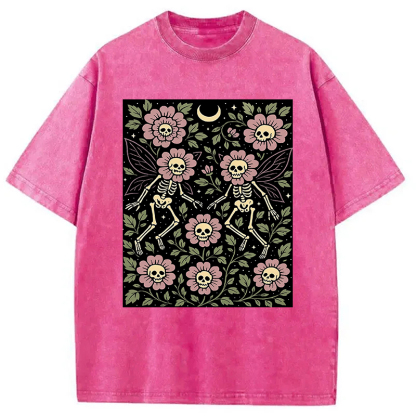 Skeleton Fairy Grunge Washed T-Shirt