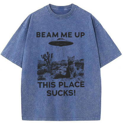 Tokyoviva Cats That Escaped From Earth Washed T-shirt