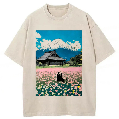 Tokyoviva Black Cat Washed T-shirt