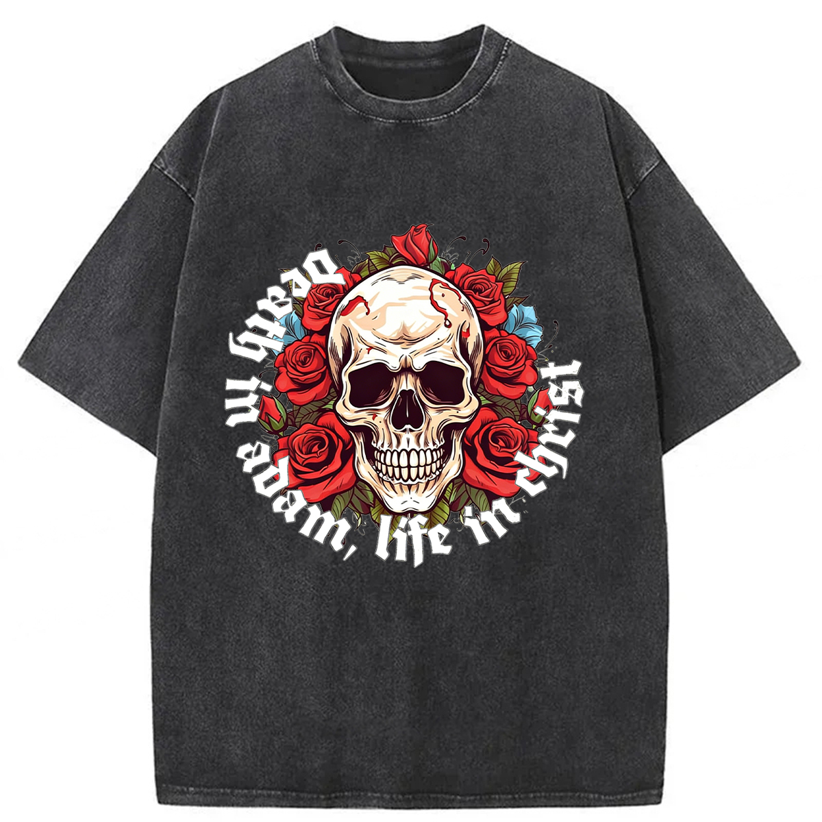 Tokyoviva Death In Adam Life In Christ Christian Washed T-shirt