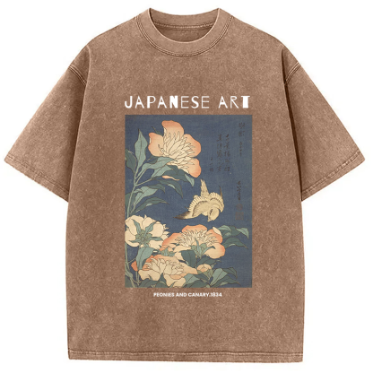 Peonies and Cherry Washed T-Shirt