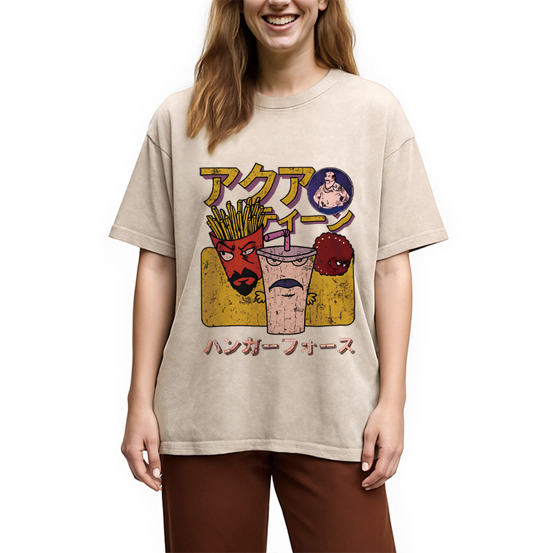 Aqua Teen Hunger Force Japanese Retro Washed T-Shirt