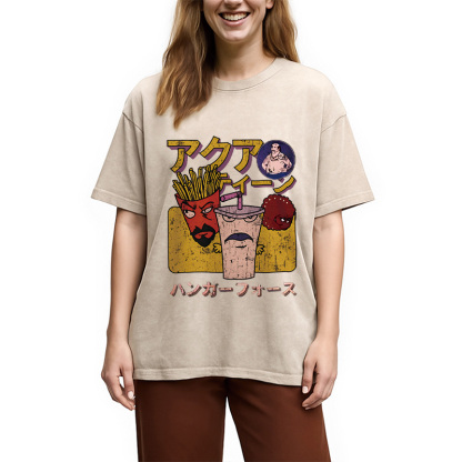 Aqua Teen Hunger Force Japanese Retro Washed T-Shirt