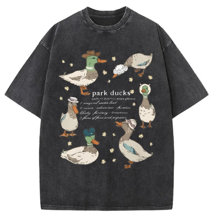 Tokyoviva Park Ducks Washed T-shirt