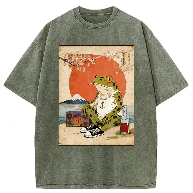Tokyoviva Japanese Style Frog Washed T-shirt