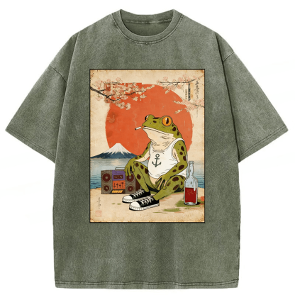 Tokyoviva Japanese Style Frog Washed T-shirt