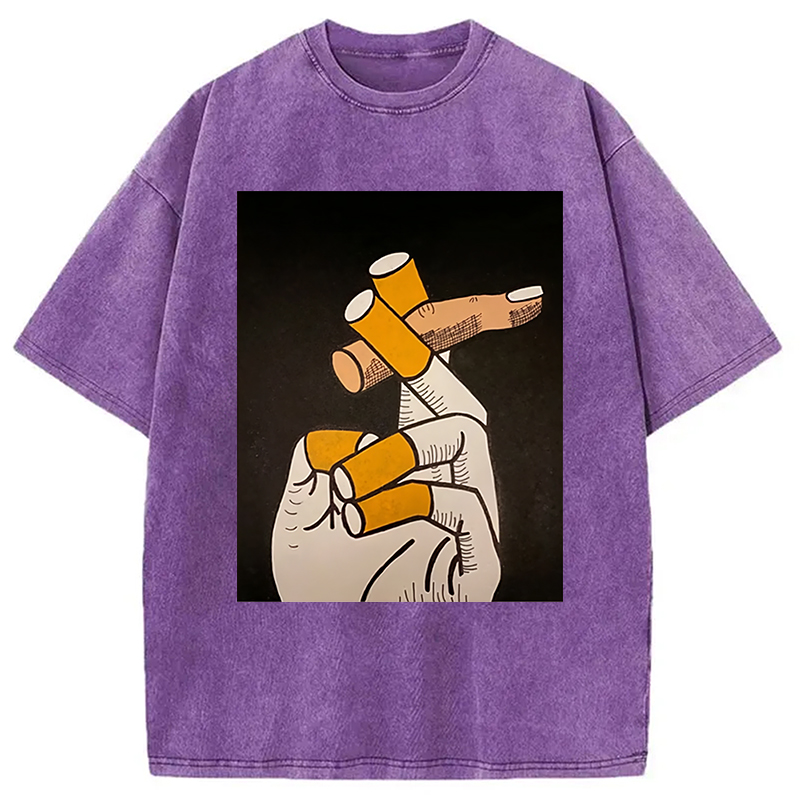 Finger Cigarette Washed T-Shirt