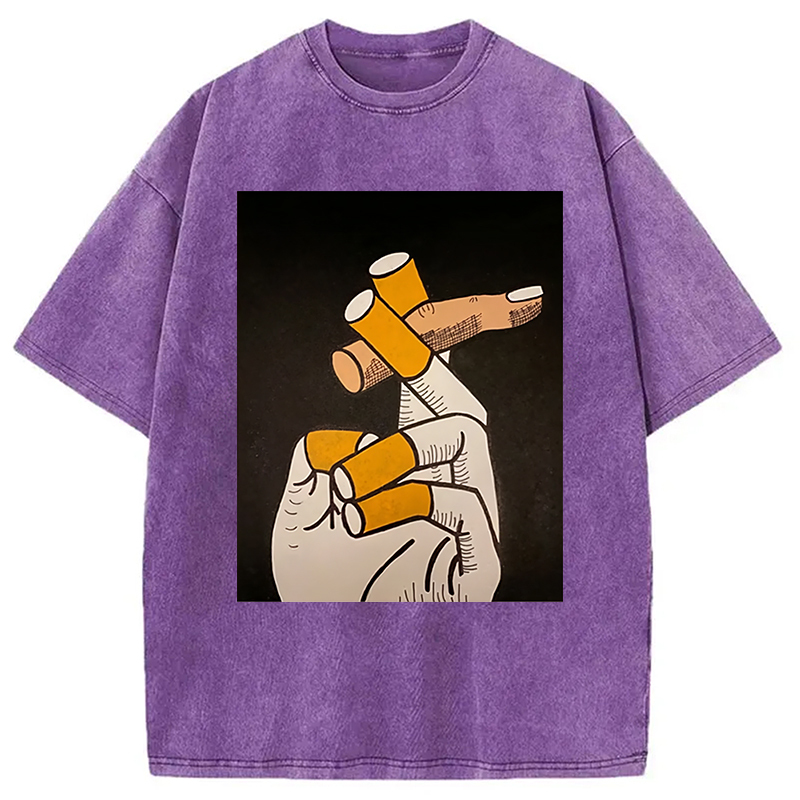 Finger Cigarette Washed T-Shirt