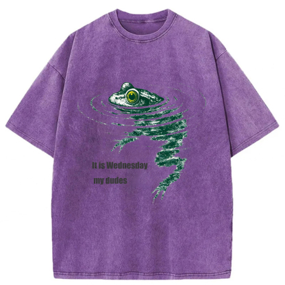 Tokyoviva Frog Swimming Washed T-shirt