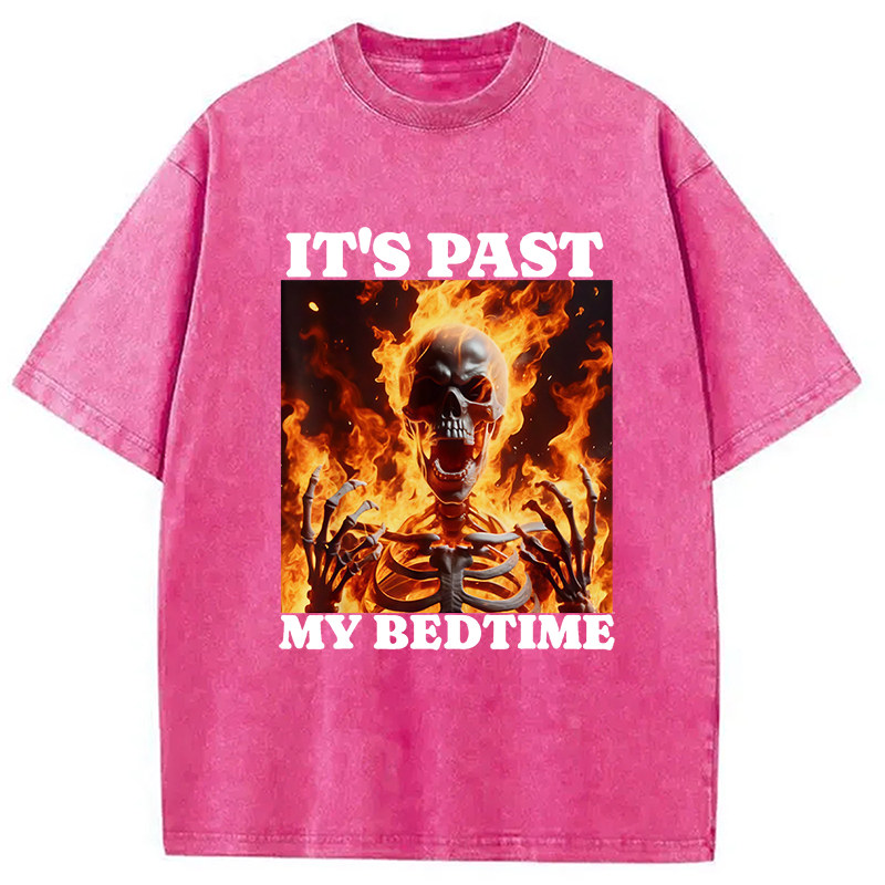 It's Past My Bedtime Funny Skeleton Meme Washed T-Shirt