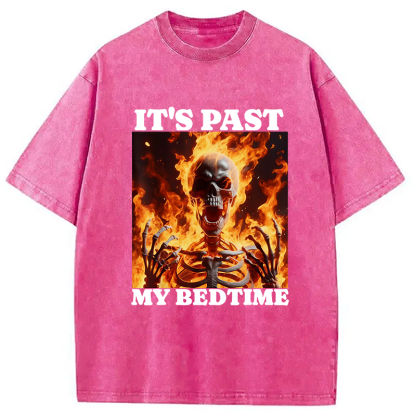 It's Past My Bedtime Funny Skeleton Meme Washed T-Shirt
