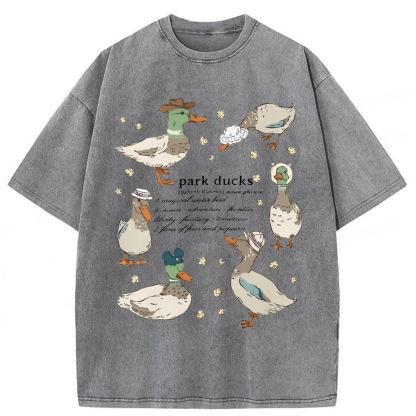 Tokyoviva Park Ducks Washed T-shirt