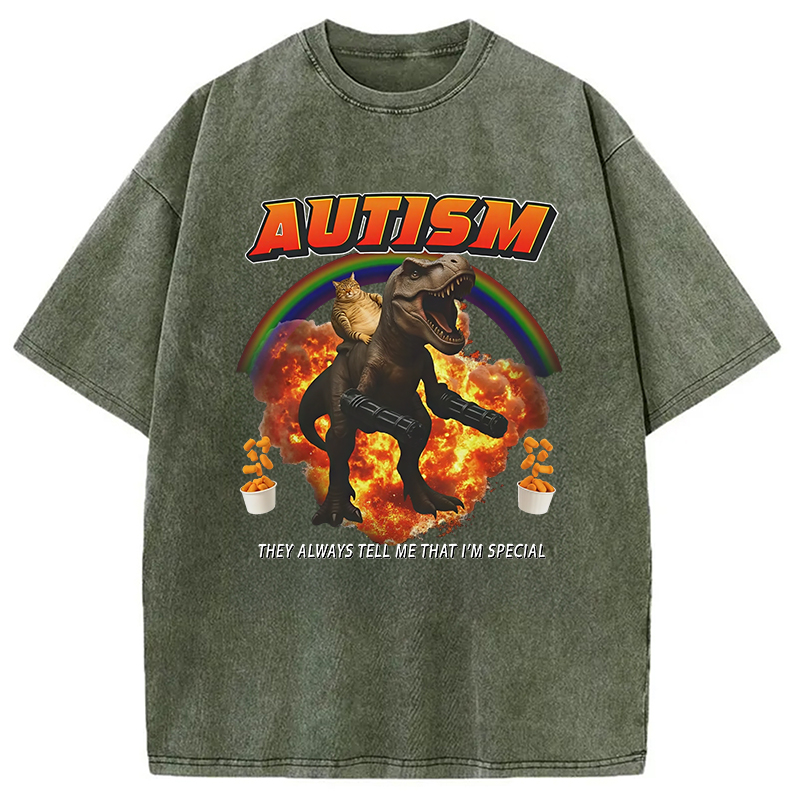 Funny Autism Washed T-Shirt