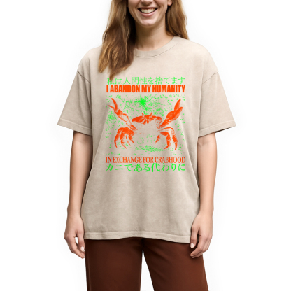 Vintage Japanese Crab Jokes Washed T-Shirt