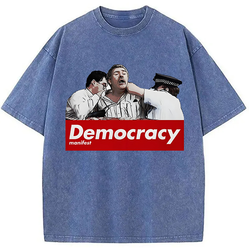 This Is Democracy Manifest Washed T-Shirt