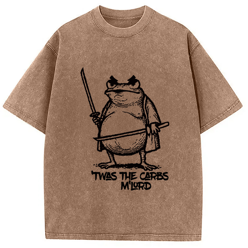 Fat Samurai Frog Washed T-Shirt