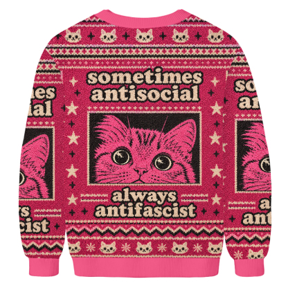 Baddiecat Sometimes Antisocial Cat Ugly Sweatshirt