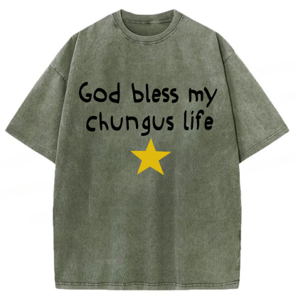 Tokyoviva God Bless My Chungus Life Washed T-shirt