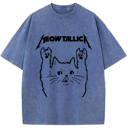 Vintage Album Cat Meowtallica Japan Washed T-Shirt