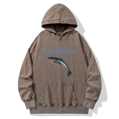 Watermelon Fish Washed Hoodie