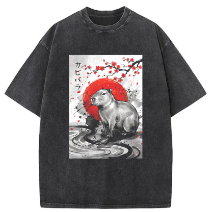 Tokyoviva Samurai Dolphin Washed T-shirt