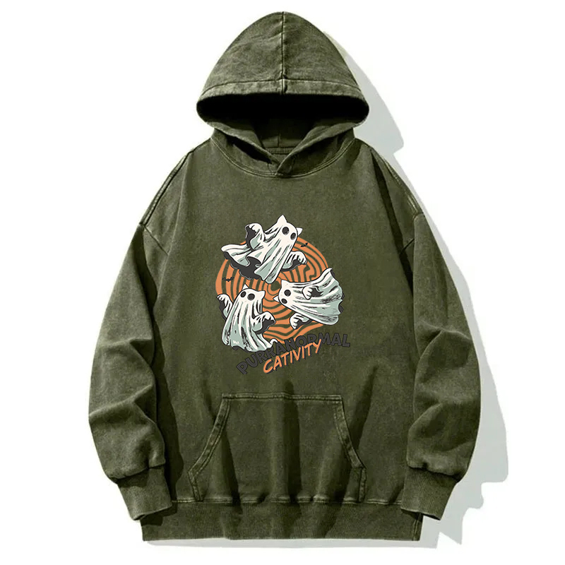 Halloween Purranormal Cativity Washed Hoodie