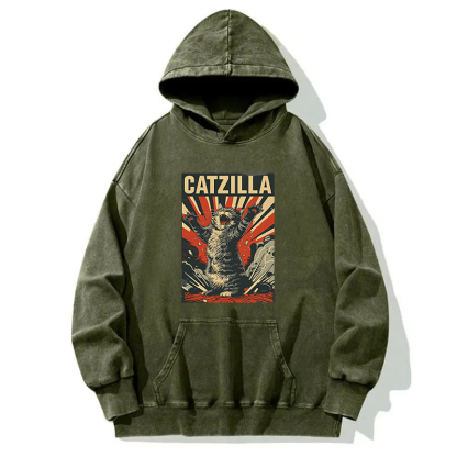 Catzilla Roaring Washed Hoodie