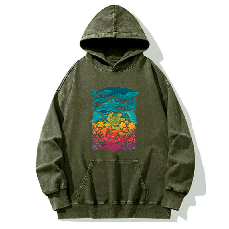 Marine Life Washed Hoodie