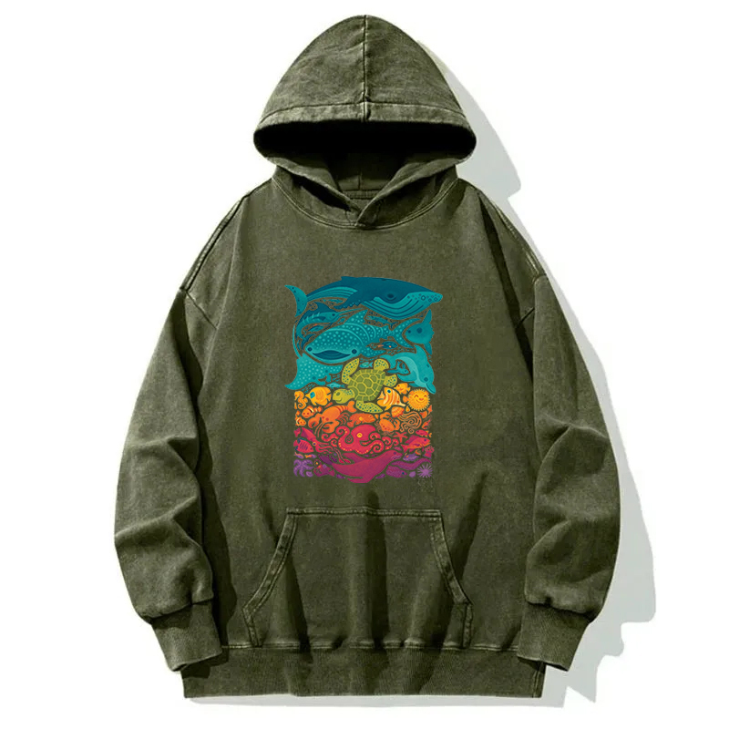 Marine Life Washed Hoodie