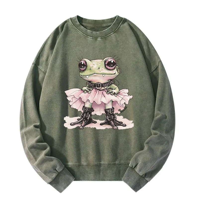 The Rebel Frog Princess Washed Sweatshirt