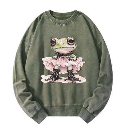 The Rebel Frog Princess Washed Sweatshirt