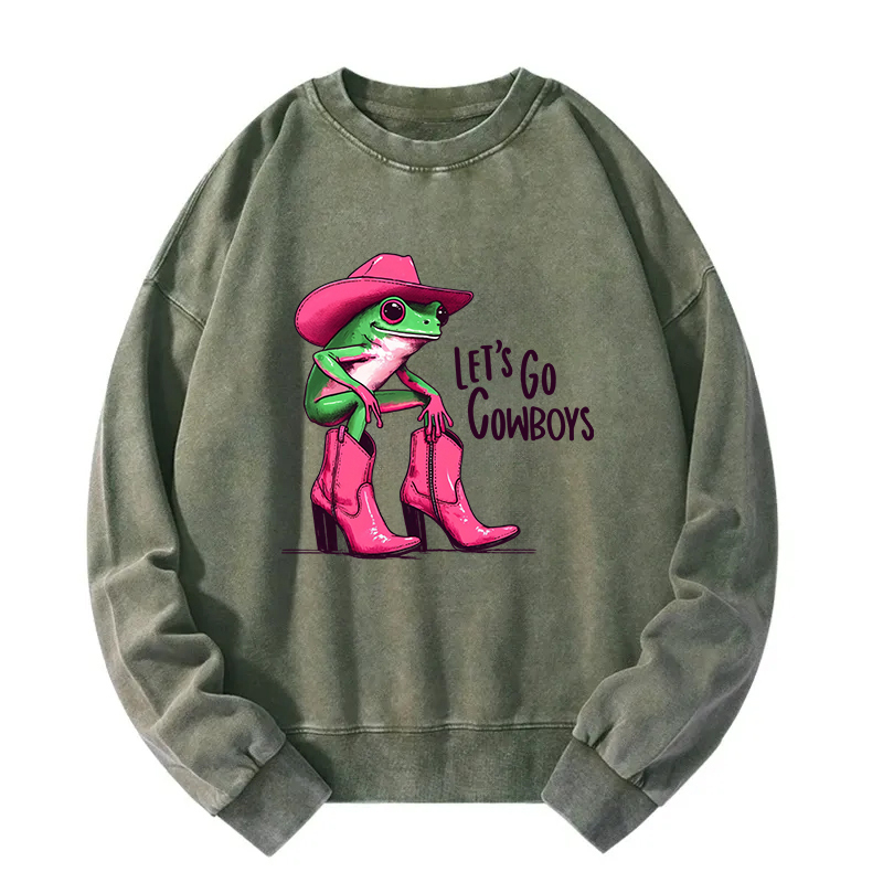 Let's Go Cowboys Frog Washed Sweatshirt