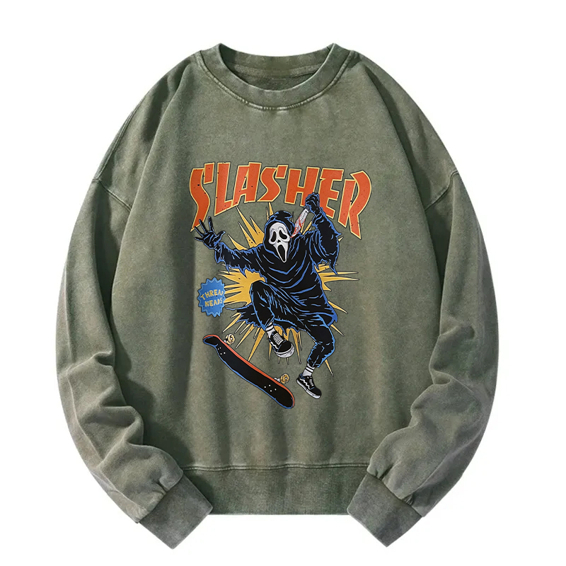 Slasher Skateboard Washed Sweatshirt