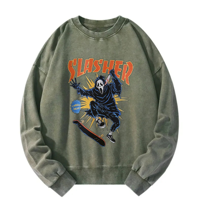 Slasher Skateboard Washed Sweatshirt