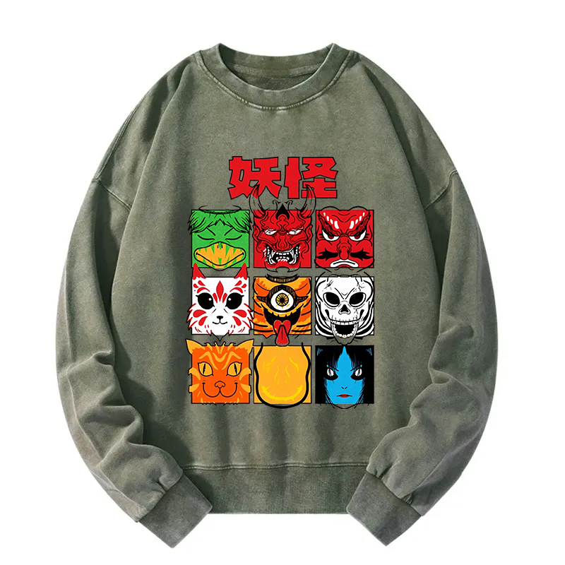Japanese Yokai Washed Sweatshirt