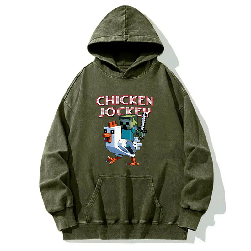 Chicken Jockey Game Washed Hoodie