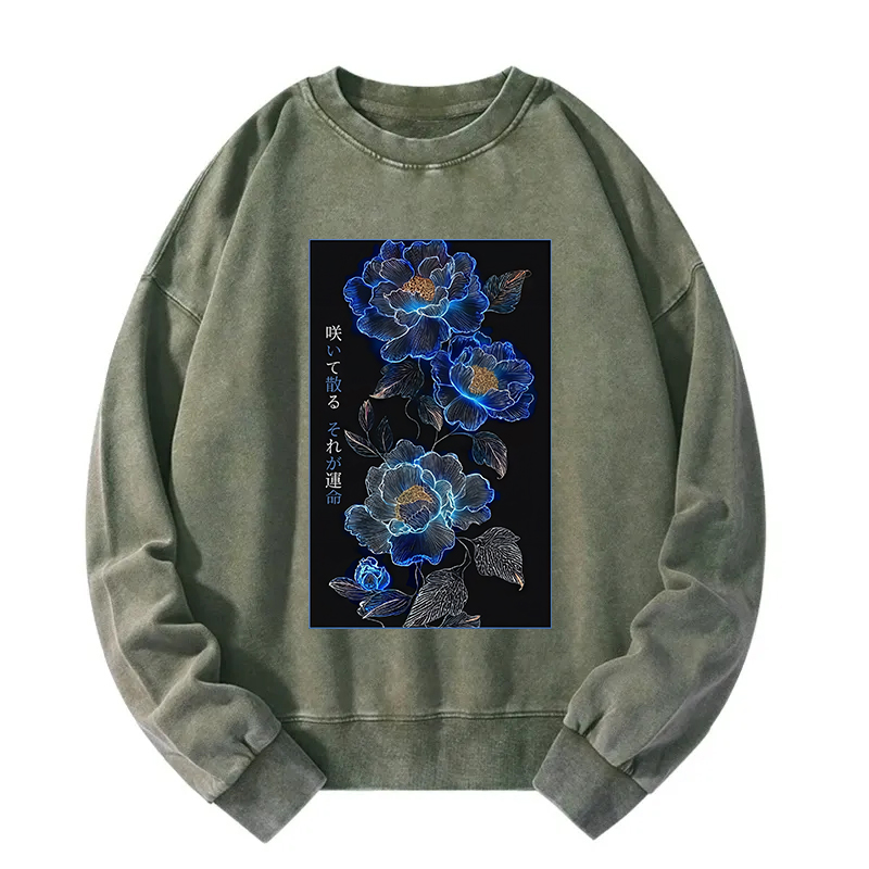 The Sea Of Flowers In The Darkness Washed Sweatshirt