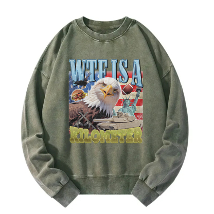 Funny Eagle Meme Washed Sweatshirt