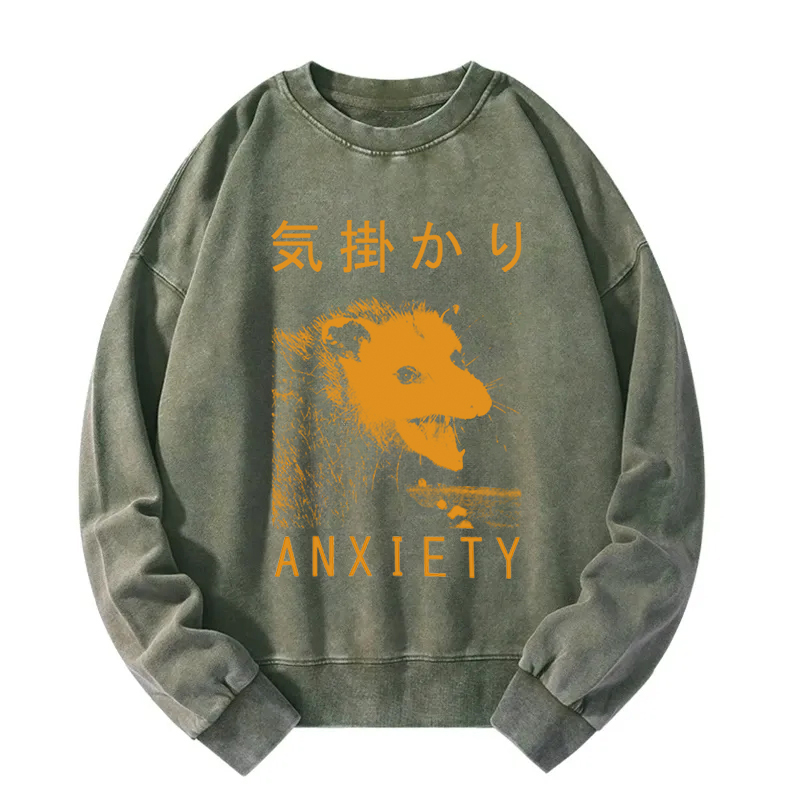 Anxiety Japanese Opossum Washed Sweatshirt