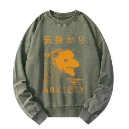 Anxiety Japanese Opossum Washed Sweatshirt