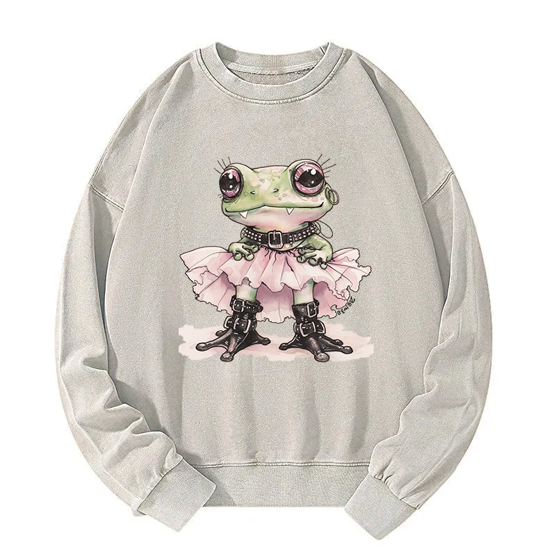 The Rebel Frog Princess Washed Sweatshirt