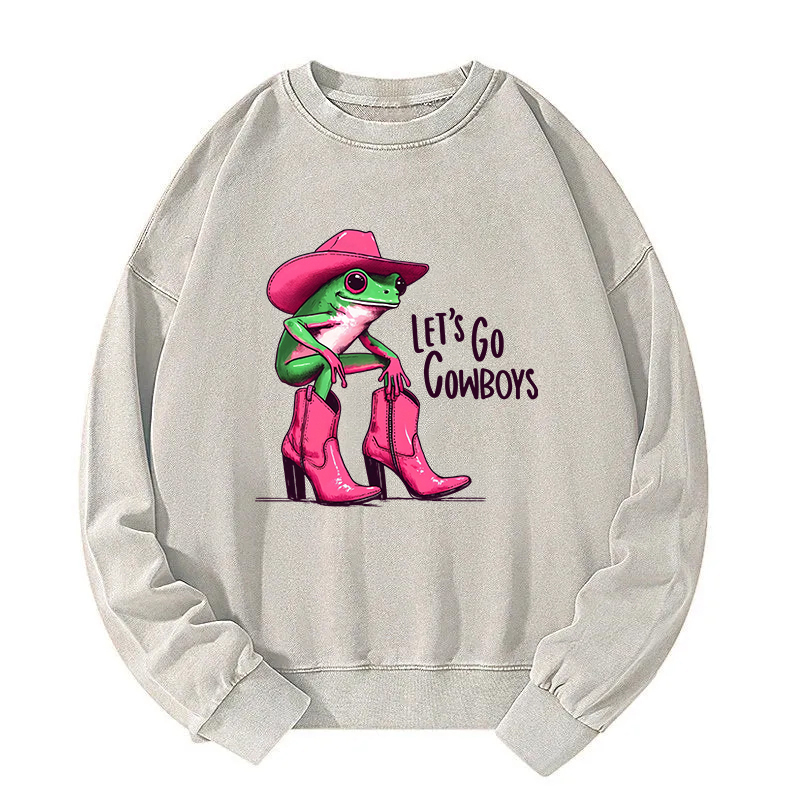 Let's Go Cowboys Frog Washed Sweatshirt